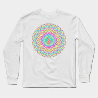 PEACE Sign Hand Pink Long Sleeve T-Shirt